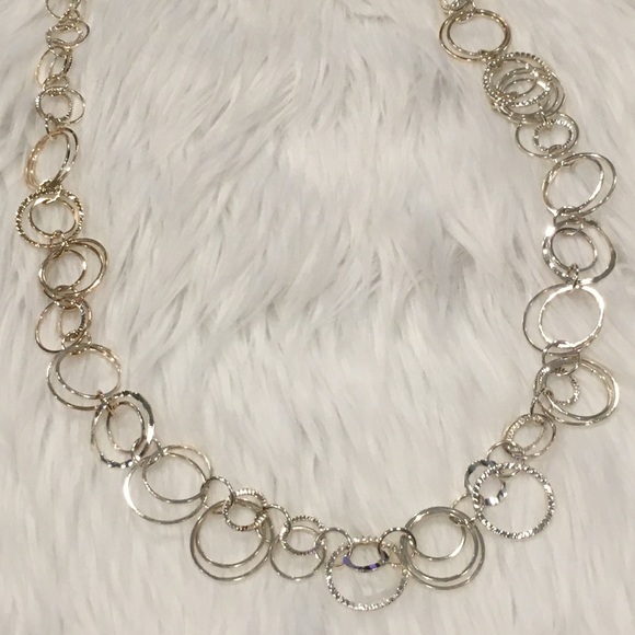 Multi Circle Silver Necklace - Picture 3 of 6